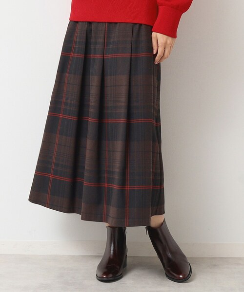 Dessin（デッサン）の「◆【洗える】チェック柄タックプリーツスカート(XS~L)（スカート・レディース・ブルー系その他3/スモーキーグリーン系2/ブラウン系その他2・00/03/02/01）」の10枚目の写真