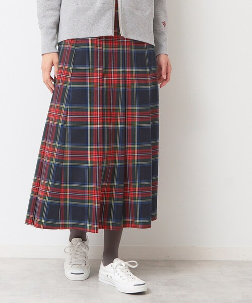 Dessin（デッサン）の「◆【洗える】チェック柄タックプリーツスカート(XS~L)（スカート・レディース・ブルー系その他3/スモーキーグリーン系2/ブラウン系その他2・00/03/02/01）」の14枚目の写真