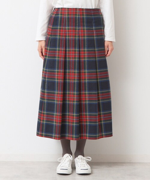 Dessin（デッサン）の「◆【洗える】チェック柄タックプリーツスカート(XS~L)（スカート・レディース・ブルー系その他3/スモーキーグリーン系2/ブラウン系その他2・00/03/02/01）」の18枚目の写真