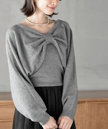 rps | リボンデザインニットカーデ＋キャミアンサンブル(カーディガン/ボレロ)