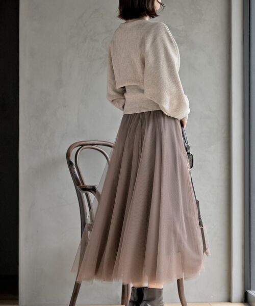 rps（アールピーエス）の「リボンデザインニットカーデ＋キャミアンサンブル（カーディガン/ボレロ・レディース・マスタード/杢グレー/ベージュ系その他3/ブラック/ブルー/ボルドー・フリー）」の9枚目の写真