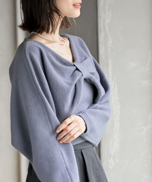 rps（アールピーエス）の「リボンデザインニットカーデ＋キャミアンサンブル（カーディガン/ボレロ・レディース・マスタード/杢グレー/ベージュ系その他3/ブラック/ブルー/ボルドー・フリー）」の20枚目の写真