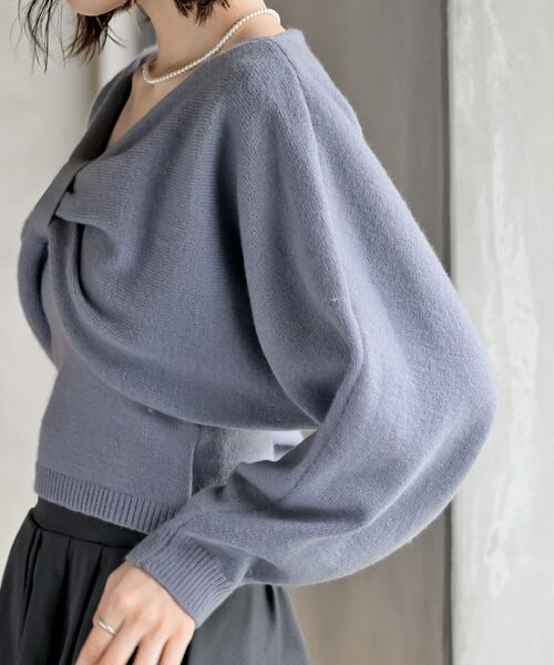 rps（アールピーエス）の「リボンデザインニットカーデ＋キャミアンサンブル（カーディガン/ボレロ・レディース・マスタード/杢グレー/ベージュ系その他3/ブラック/ブルー/ボルドー・フリー）」の22枚目の写真