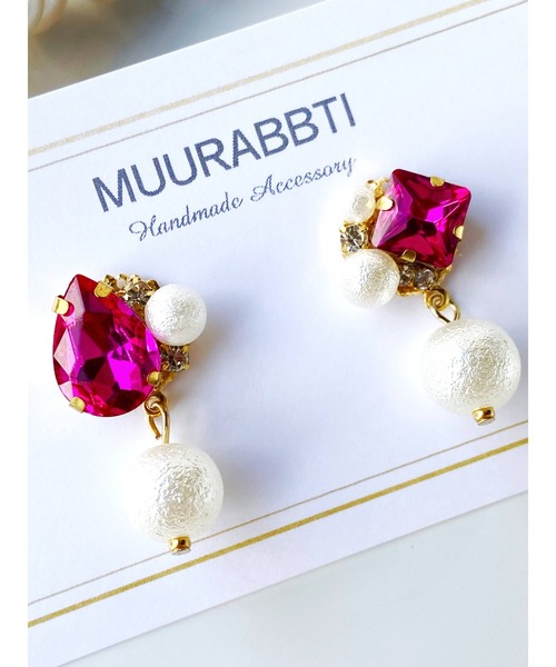 VIBGYOR(ヴィブジョー)の「【MUURABBTI】ビジューとパールピアス(MA)(ピアス(両耳用)・レディース・バイオレット/アクア/コバルトブルー/エメラルド/その他/その他1・FREE)」の9枚目の写真