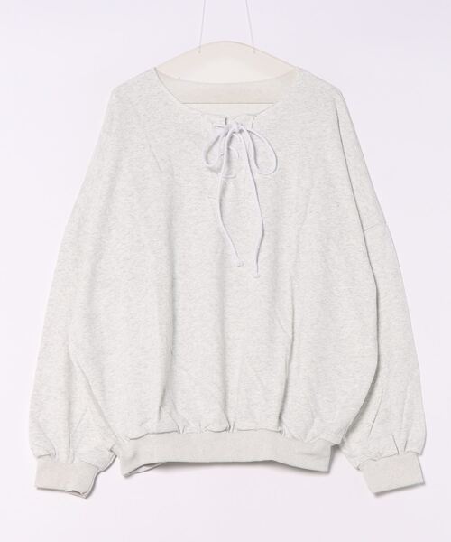 BARRETTA（バレッタ）の「フロントレースアップﾌﾟﾙｵｰﾊﾞｰ（スウェット・レディース・グレー/ブラック・FREE）」の9枚目の写真