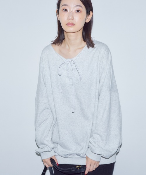BARRETTA（バレッタ）の「フロントレースアップﾌﾟﾙｵｰﾊﾞｰ（スウェット・レディース・グレー/ブラック・FREE）」の22枚目の写真