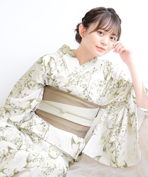Soubien 花柄 セパレート浴衣 3点セット SOUBIEN 浴衣セット 3点セット（浴衣/帯/下駄） ボヌールセゾン