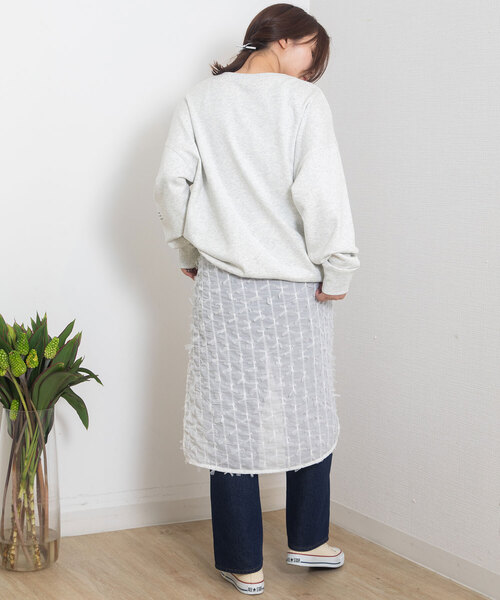 POU DOU DOU(プードゥドゥ)の「チュールリボンシフォンレイヤードラップスカート(スカート・レディース・オフホワイト/ブラック・M)」の7枚目の写真