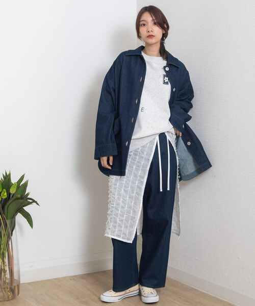 POU DOU DOU(プードゥドゥ)の「チュールリボンシフォンレイヤードラップスカート(スカート・レディース・オフホワイト/ブラック・M)」の22枚目の写真