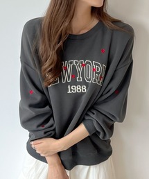 Futier land | この絶妙なハート間が大人っぽ~い◎カレッジロゴハート刺繍プルオーバー(スウェット)