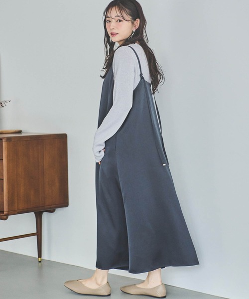 mil(ミル)の「【150㎝前後の小柄さんサイズ】マットサテンキャミワンピース(ワンピース・レディース・カーキ/モカ/チャコールグレー・S/XS)」の5枚目の写真