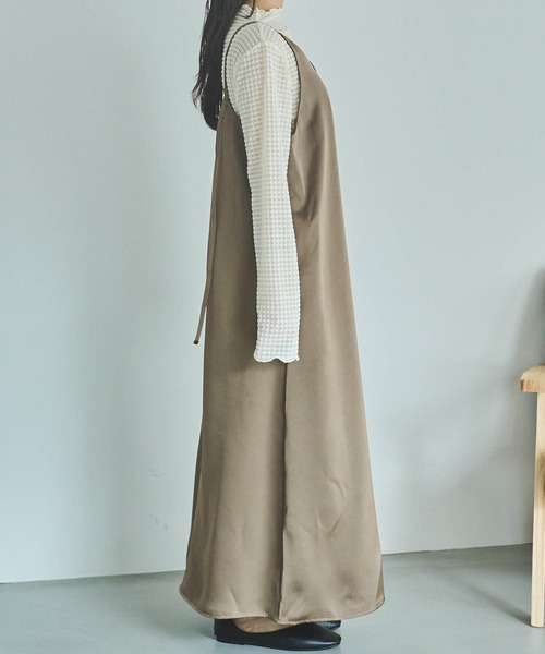 mil(ミル)の「【150㎝前後の小柄さんサイズ】マットサテンキャミワンピース(ワンピース・レディース・カーキ/モカ/チャコールグレー・S/XS)」の16枚目の写真