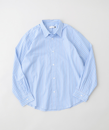 POP TRADING COMPANY | POP TRADING COMPANY / ポップトレーディングカンパニー STRIPED LOGO SHIRT IN BLU(シャツ/ブラウス)