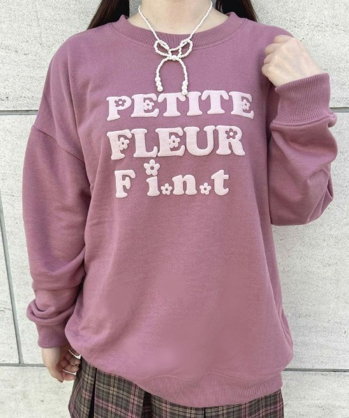 F i.n.t（フィント）の「70’sフラワーロゴ発泡プリントスウェット/fint　フィント（スウェット・レディース・アイボリー/モーブ系/ライトブルー・FREE）」の8枚目の写真