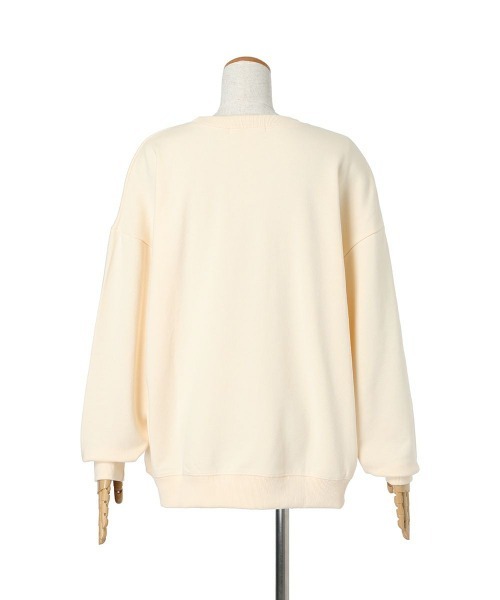 F i.n.t（フィント）の「70’sフラワーロゴ発泡プリントスウェット/fint　フィント（スウェット・レディース・アイボリー/モーブ系/ライトブルー・FREE）」の14枚目の写真