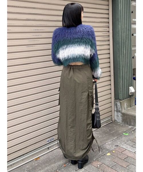 MURUA（ムルーア）の「シャイニーカーゴマキシスカート（スカート・レディース・カーキ/ブラック/ライトグレー・2/1）」の10枚目の写真