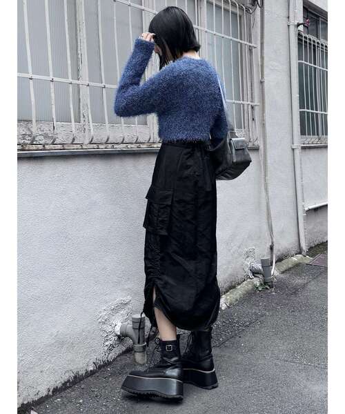 MURUA（ムルーア）の「シャイニーカーゴマキシスカート（スカート・レディース・カーキ/ブラック/ライトグレー・2/1）」の22枚目の写真