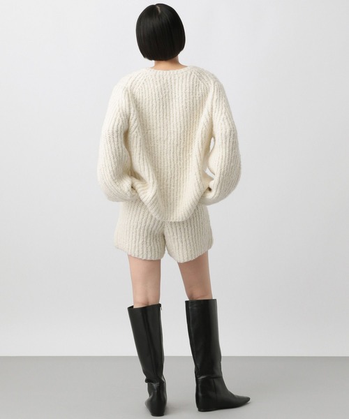 A part by(アパートバイ)の「【セットアップ対応】ファンシーラメプルオーバー_長袖(ニット/セーター・レディース・アイボリー/ブラウン・FREE)」の5枚目の写真