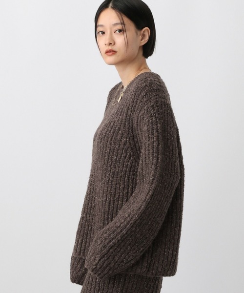 A part by(アパートバイ)の「【セットアップ対応】ファンシーラメプルオーバー_長袖(ニット/セーター・レディース・アイボリー/ブラウン・FREE)」の13枚目の写真