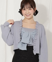 フリルカーディガン×リボンキャミセット