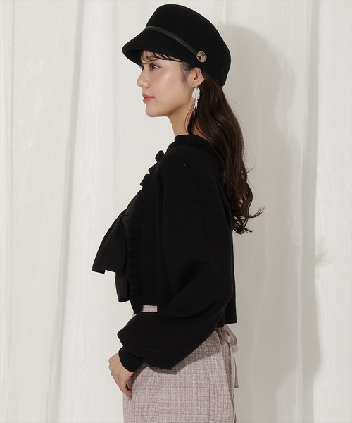 WILLSELECTION(ウィルセレクション)の「フリルカーディガン×リボンキャミセット(カーディガン/ボレロ・レディース・ブラック/ブルー/ピンク/ベージュ・FREE)」の9枚目の写真