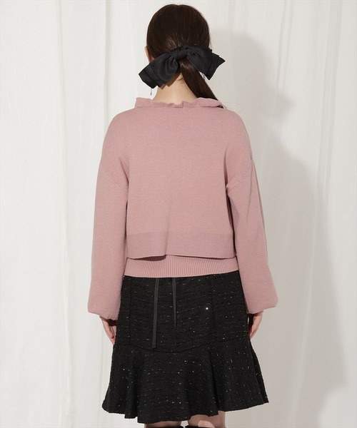 WILLSELECTION(ウィルセレクション)の「フリルカーディガン×リボンキャミセット(カーディガン/ボレロ・レディース・ブラック/ブルー/ピンク/ベージュ・FREE)」の18枚目の写真