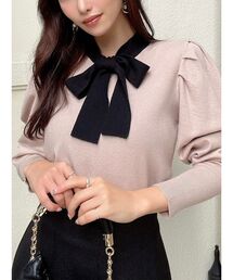 RESEXXY | ボウタイニットトップス(ニット/セーター)