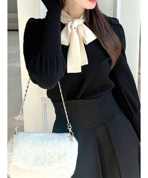 RESEXXY（リゼクシー）の「ボウタイニットトップス（ニット/セーター