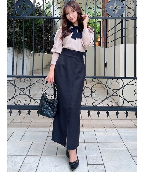 RESEXXY（リゼクシー）の「ボウタイニットトップス（ニット/セーター