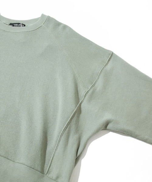 CUBE SUGAR(キューブシュガー)の「CUBE SUGAR/キューブシュガー ガーゼ裏毛変形ドルマンPO(スウェット・レディース・ブラック/ナチュラル/グリーン・FREE)」の6枚目の写真
