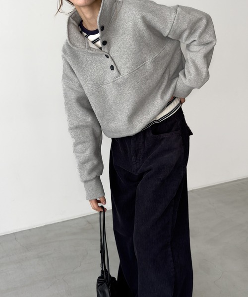 CANAL JEAN(キャナルジーン)の「El mar スタンドヘンリーネックトレーナー 裏起毛(スウェット・レディース・オートミール/グレー・ONE SIZE)」の17枚目の写真