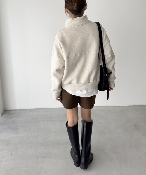 CANAL JEAN(キャナルジーン)の「El mar スタンドヘンリーネックトレーナー 裏起毛(スウェット・レディース・オートミール/グレー・ONE SIZE)」の15枚目の写真