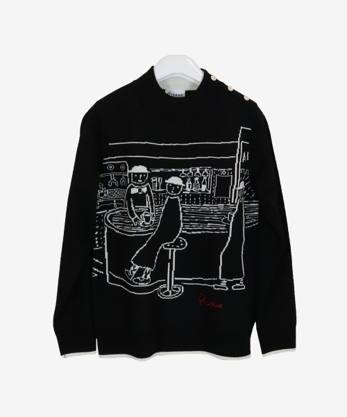 Picone CLUB（ピッコーネクラブ）の「ウール混長袖ハイネックニットプルオーバー（ニット/セーター・レディース・ブラック/レッド/グリーン/ホワイト・S/M）」の7枚目の写真