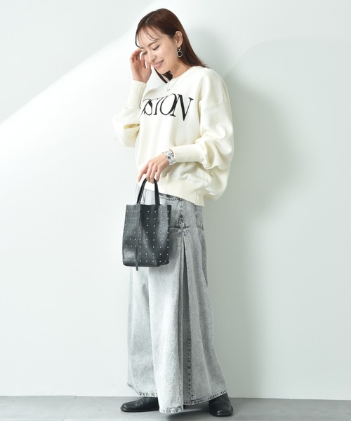 INTERPLANET（インタープラネット）の「サイドタックデニムワイドパンツ（デニムパンツ・レディース・ブルー/グレー・FREE）」の15枚目の写真