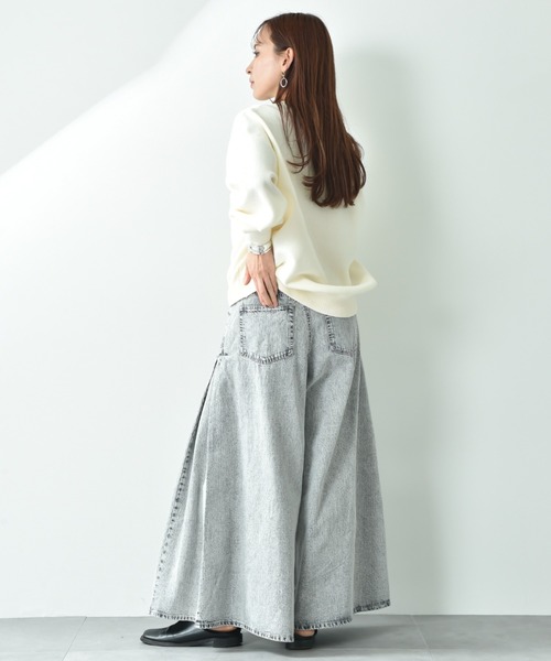 INTERPLANET（インタープラネット）の「サイドタックデニムワイドパンツ（デニムパンツ・レディース・ブルー/グレー・FREE）」の14枚目の写真