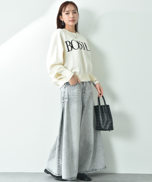 INTERPLANET（インタープラネット）の「サイドタックデニムワイドパンツ（デニムパンツ・レディース・ブルー/グレー・FREE）」の13枚目の写真