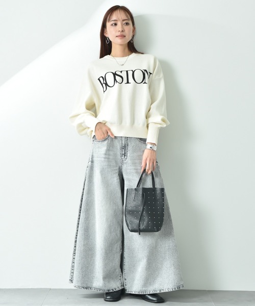 INTERPLANET（インタープラネット）の「サイドタックデニムワイドパンツ（デニムパンツ・レディース・ブルー/グレー・FREE）」の16枚目の写真