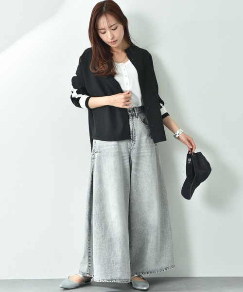 INTERPLANET（インタープラネット）の「サイドタックデニムワイドパンツ（デニムパンツ・レディース・ブルー/グレー・FREE）」の20枚目の写真