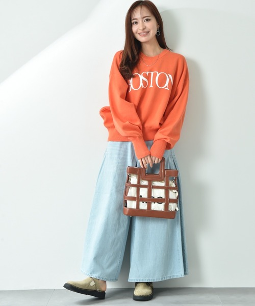 INTERPLANET（インタープラネット）の「サイドタックデニムワイドパンツ（デニムパンツ・レディース・ブルー/グレー・FREE）」の22枚目の写真