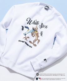 【Looney Tunes × MLB】 オリジナルデザイン 裏起毛クルーネックスウェット
