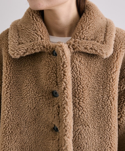 PUAL CE CIN（ピュアルセシン）の「ステンカラーボアミドルコート（ステンカラーコート・レディース・ブラウン/キャメル・FREE）」の10枚目の写真