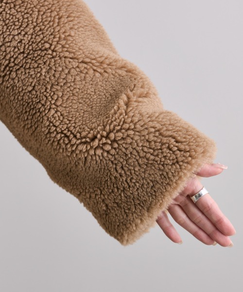 PUAL CE CIN（ピュアルセシン）の「ステンカラーボアミドルコート（ステンカラーコート・レディース・ブラウン/キャメル・FREE）」の11枚目の写真