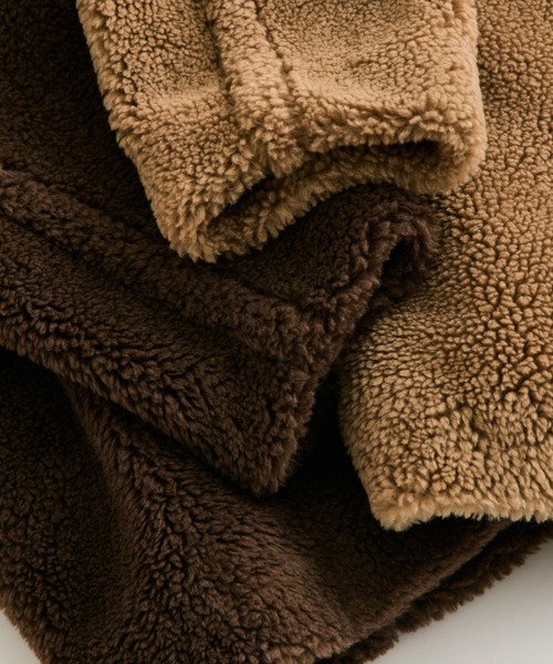 PUAL CE CIN（ピュアルセシン）の「ステンカラーボアミドルコート（ステンカラーコート・レディース・ブラウン/キャメル・FREE）」の14枚目の写真