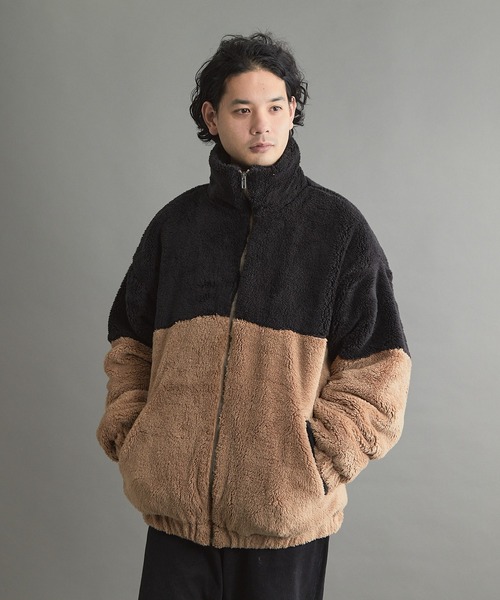 VIBGYOR（ヴィブジョー）の「シャギースタンドZIPジャケット(CN)（ブルゾン・メンズ・ベージュ/オフホワイト/ブラック・FREE/MEDIUM/LARGE）」の3枚目の写真