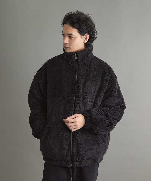 VIBGYOR（ヴィブジョー）の「シャギースタンドZIPジャケット(CN)（ブルゾン・メンズ・ベージュ/オフホワイト/ブラック・FREE/MEDIUM/LARGE）」の2枚目の写真