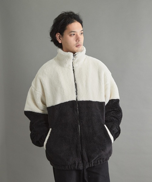 VIBGYOR（ヴィブジョー）の「シャギースタンドZIPジャケット(CN)（ブルゾン・メンズ・ベージュ/オフホワイト/ブラック・FREE/MEDIUM/LARGE）」の9枚目の写真