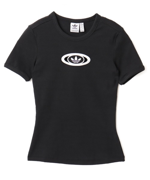 【adidas】ORIGINALS キャンパス 2000 バックカット Tシャツ adidas CAMPUS 2000 BACK CUT OUT RIB TEE ブラック（アディダス