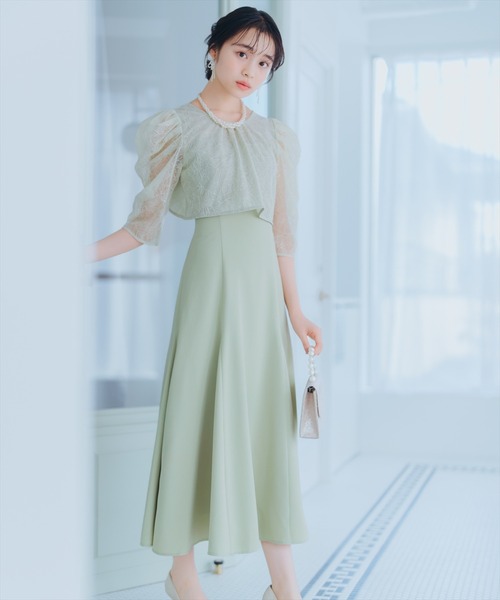 WILLSELECTION(ウィルセレクション)の「スパンコールレースブラウス×マーメイドワンピース(ドレス・レディース・ブラック/ピンク/ミント・FREE)」の5枚目の写真