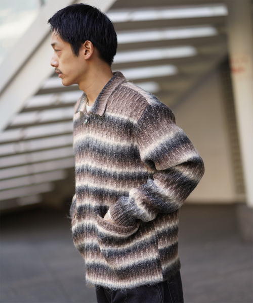 セール】OBEY / オベイ REGGIE ZIP UP CARDIGAN（ニット