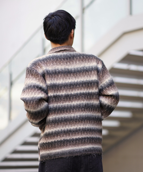 OBEY(オベイ)の「OBEY / オベイ REGGIE ZIP UP CARDIGAN(ニット/セーター・メンズ・ブラック・MEDIUM/LARGE)」の8枚目の写真